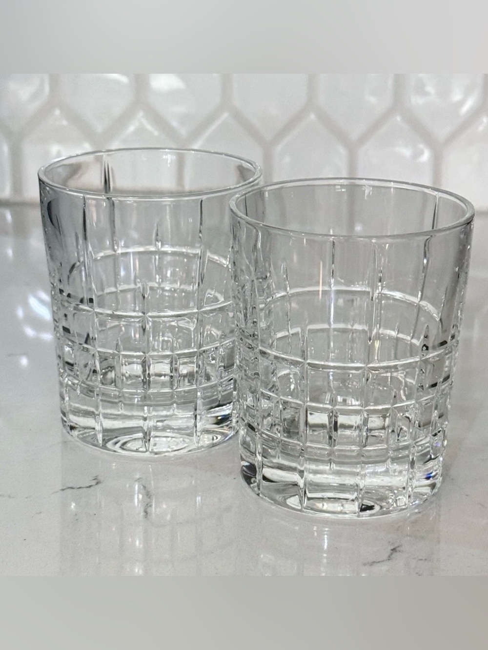 Ralph Lauren Crystal Cocktail Party Double Old Fashioned Glasses Set of 2